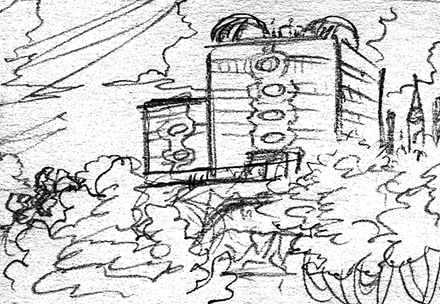 Meteor Falls Concept Sketch Background Thumbnail One