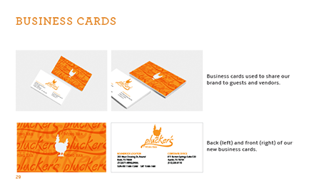 Plucker's Re-Brand Manual Business Card Page